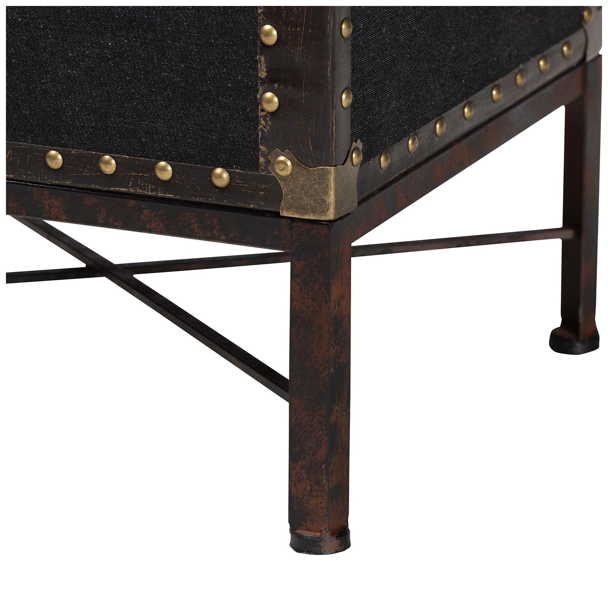 Laura 18 1/2" Wide Black Canvas Lift Top Trunk End Table