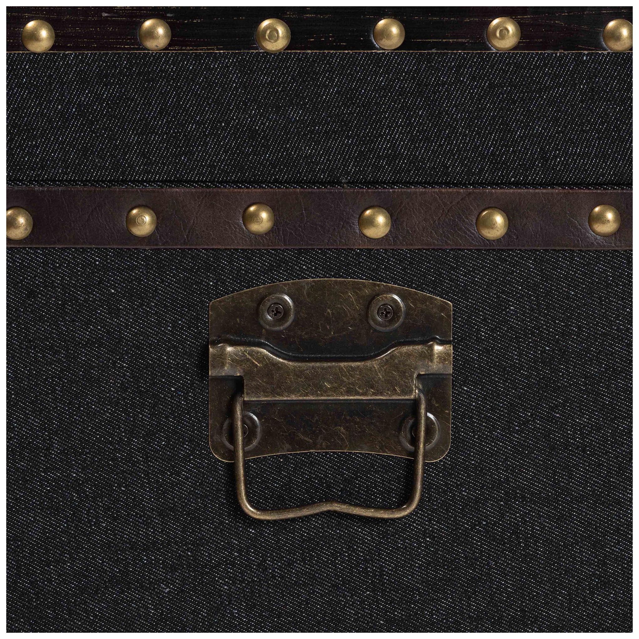 Laura 18 1/2" Wide Black Canvas Lift Top Trunk End Table