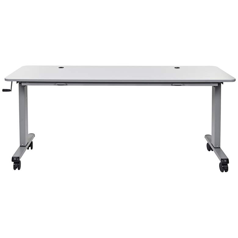 Image 1 Laura Gray Large Adjustable Flip Top Table with Crank Handle