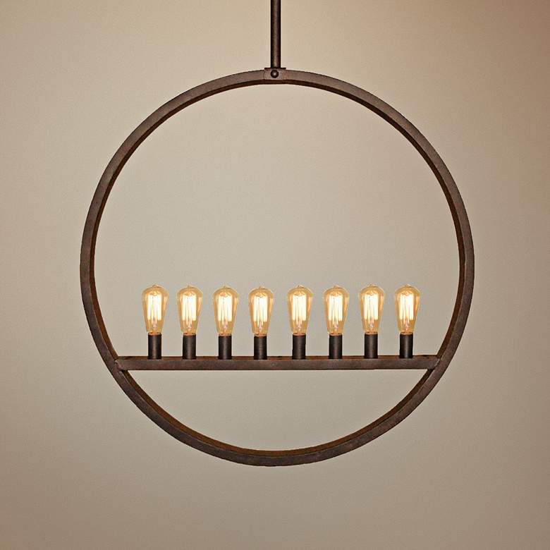Image 1 Laura Lee Cirque 36" Wide Salmon Rust 8-Light Chandelier