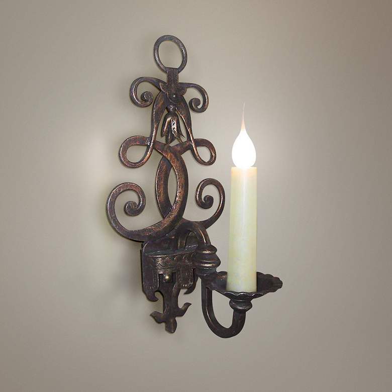 Image 1 Laura Lee Fleur De Lis Single Light 18" High Wall Sconce