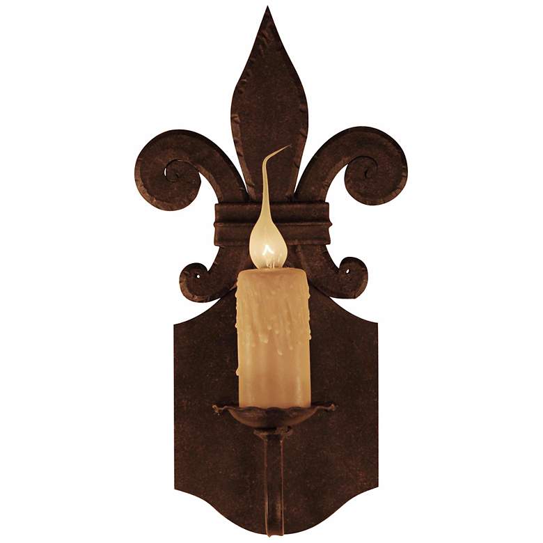 Image 1 Laura Lee Florence 16" High Single Light Wrought Iron Wall Sconce