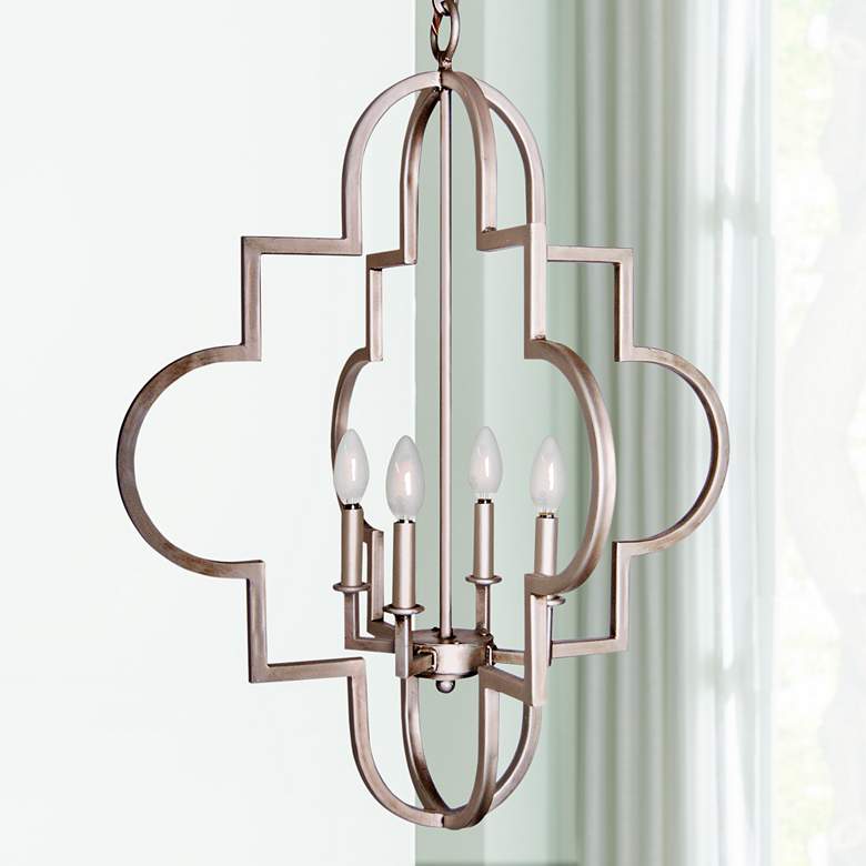 Image 1 Laura Lee Jennifer 24" Wide Smooth Silver Pendant