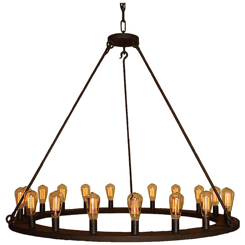 Image 1 Laura Lee Mallorca 48" Wide Wax Rust 18-Light Chandelier