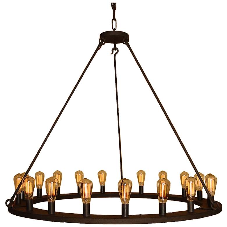 Image 1 Laura Lee Mallorca 48 inch Wide Wax Rust 18-Light Chandelier