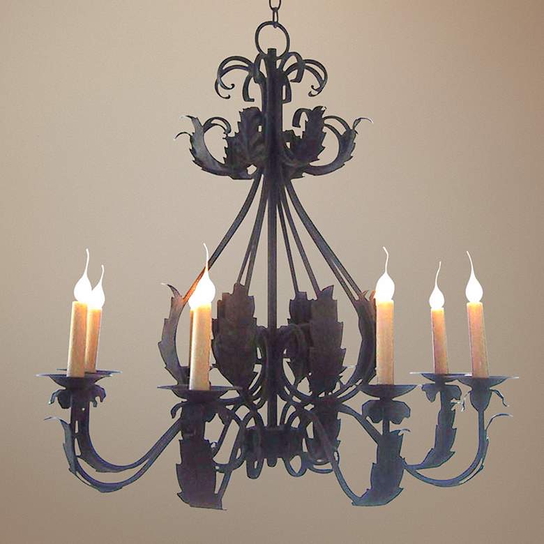 Image 1 Laura Lee Michelle 8-Light 33 inch Wide Forged Iron Chandelier