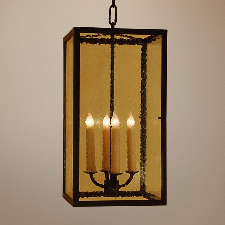 Image 1 Laura Lee Monterey 12 inch Wide Lantern 4-Light Foyer Chandelier