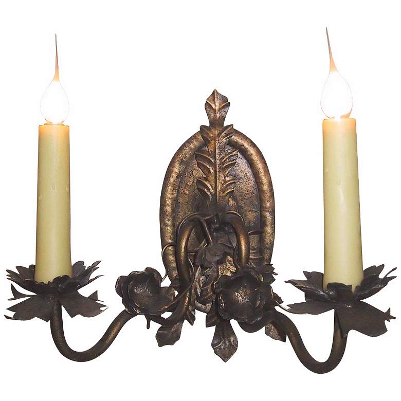 Image 1 Laura Lee Rosebud 2-Light 15 inch Wide Wall Sconce