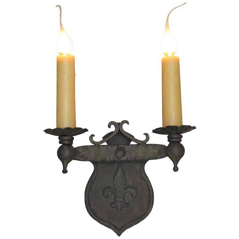 Image 1 Laura Lee Shield 2-Light 10" Wide Wall Sconce