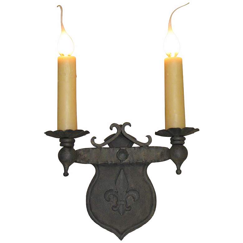 Image 1 Laura Lee Shield 2-Light 10 inch Wide Wall Sconce