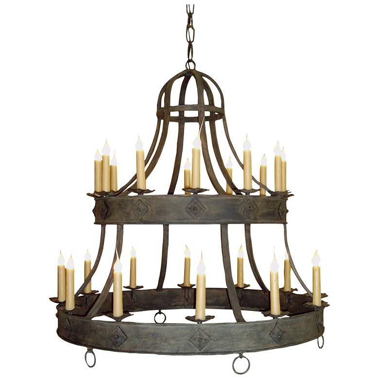 Image 1 Laura Lee Sorrento 44 inch Wide Salmon Rust 24-Light Chandelier