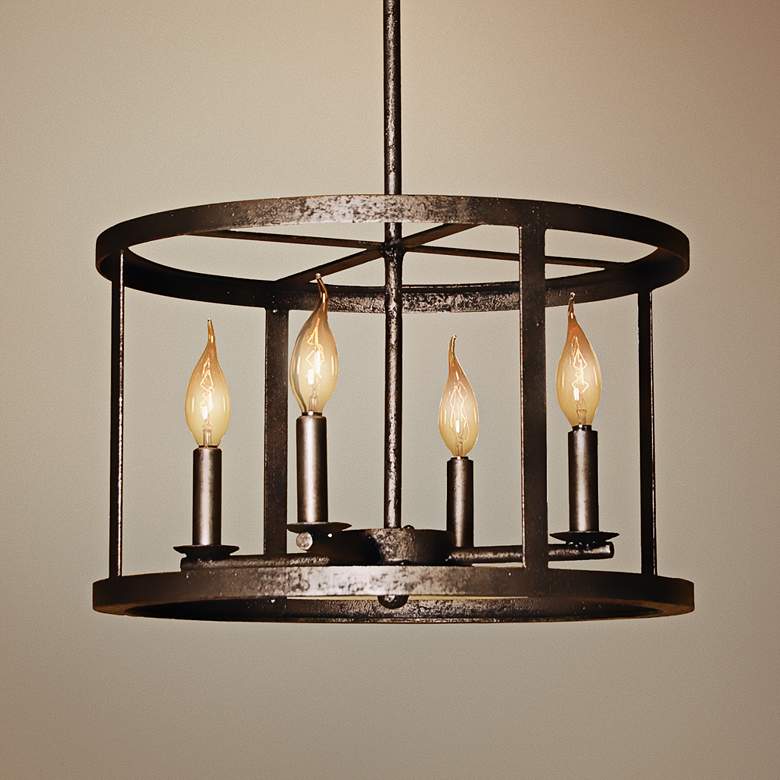 Image 1 Laura Lee Vento 17 inch Wide Silver 4-Light Chandelier