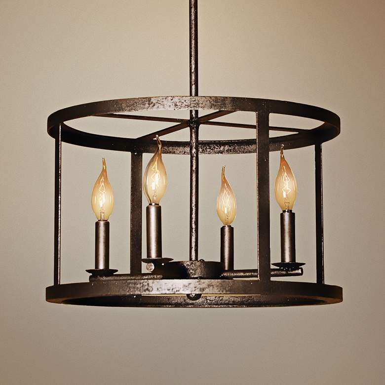 Image 1 Laura Lee Vento 17" Wide Silver 4-Light Chandelier