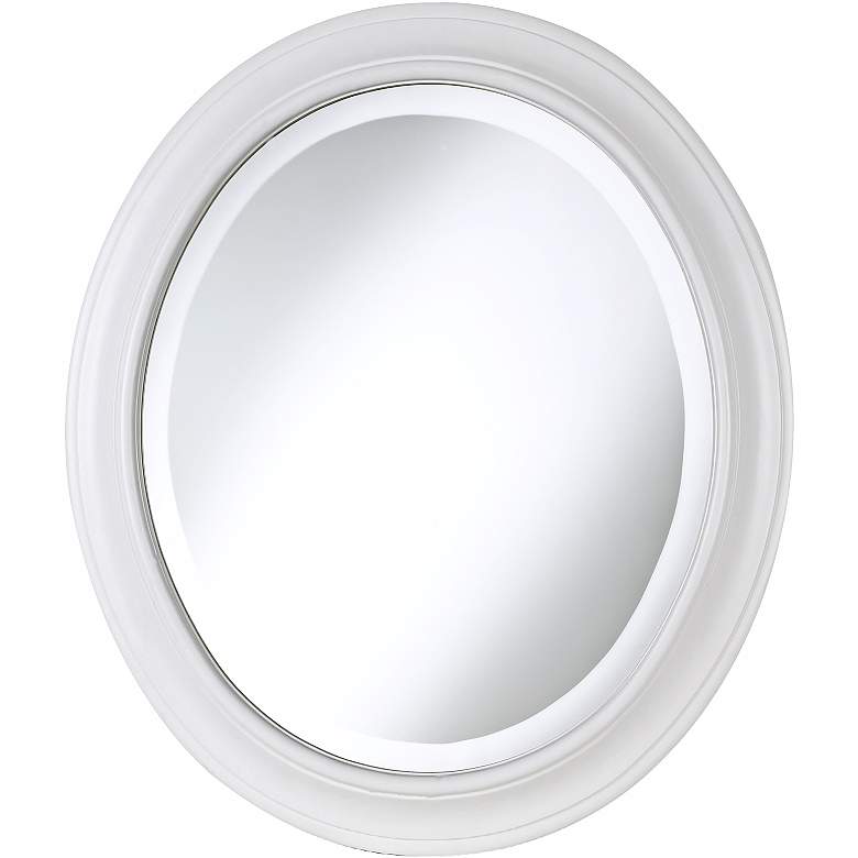 Image 1 Laura White Finish Oval Wall Mirror