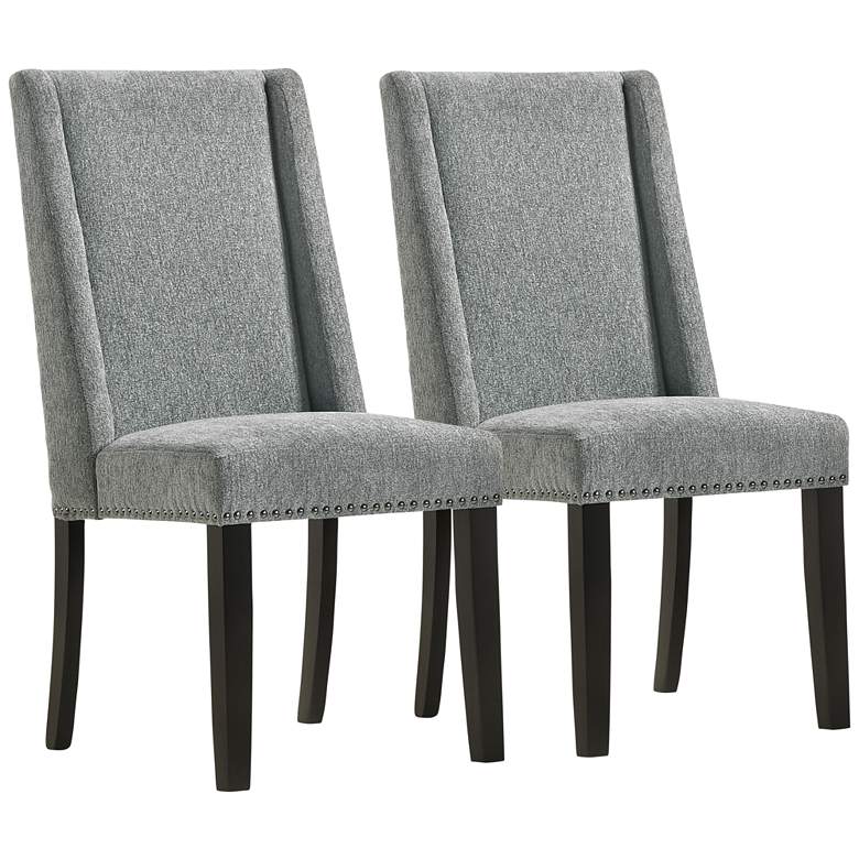 Image 2 Laurant 23 1/2" Wide Charcoal Velvet Fabric Dining Chairs Set of 2