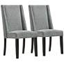 2_Laurant 23 1/2" Wide Charcoal Velvet Fabric Dining Chairs Set of 2