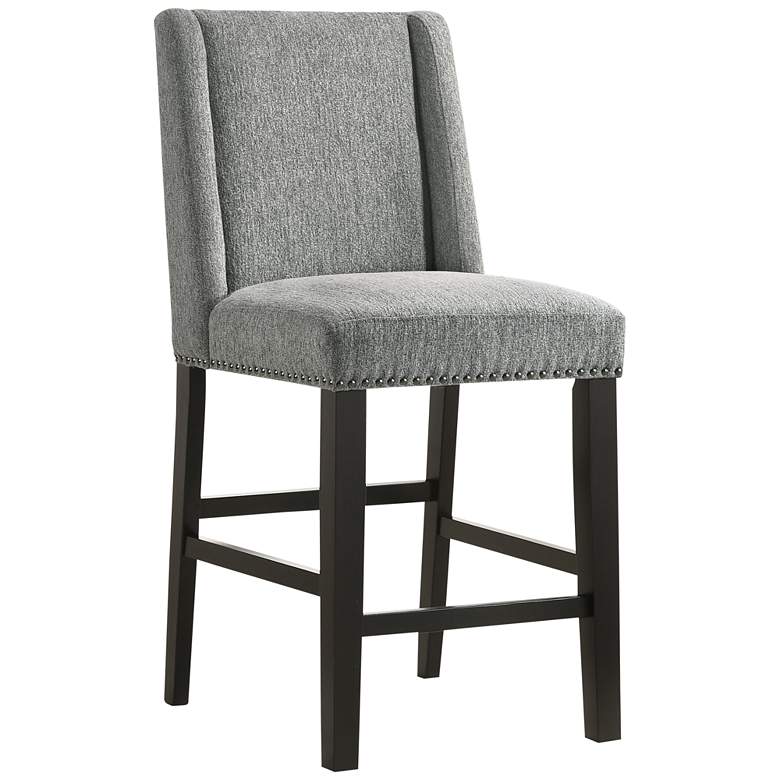 Image 5 Laurant 24 1/2" Charcoal Velvet Counter Stools Set of 2 more views