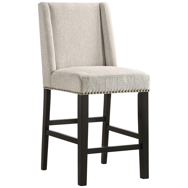 Image 5 Laurant 24 1/2" Fawn Velvet Fabric Counter Stools Set of 2 more views
