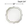 Laureen 32" Distressed Champagne Scalloped Round Wall Mirror