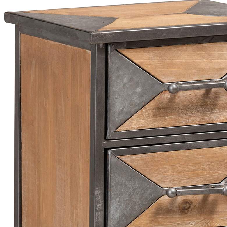 Image 2 Laurel 13 1/2" Wide Gray and Brown 5-Drawer Accent Cabinet more views