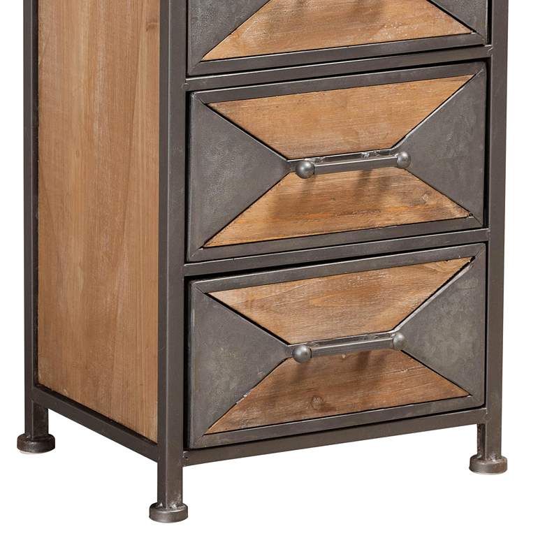 Image 3 Laurel 13 1/2 inch Wide Gray and Brown 5-Drawer Accent Cabinet more views