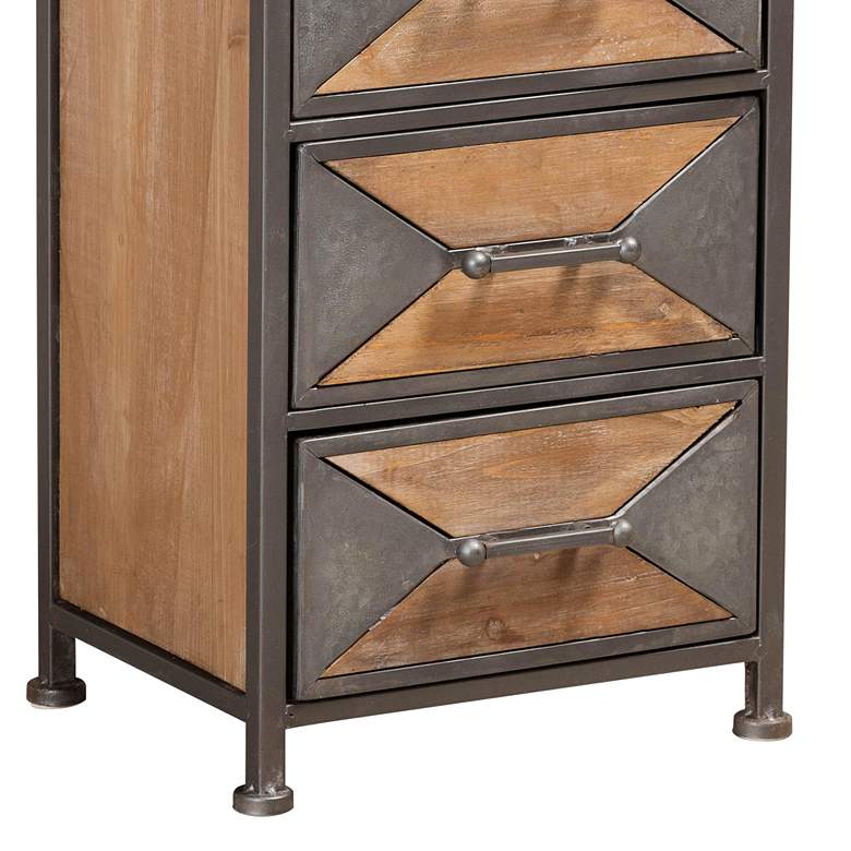 Image 3 Laurel 13 1/2" Wide Gray and Brown 5-Drawer Accent Cabinet more views
