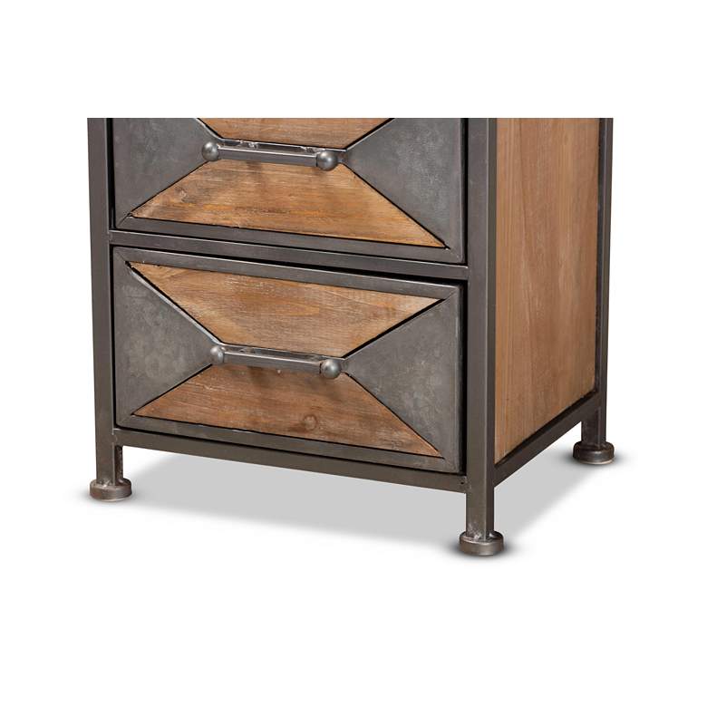 Image 4 Laurel 13 1/2" Wide Gray and Brown 5-Drawer Accent Cabinet more views