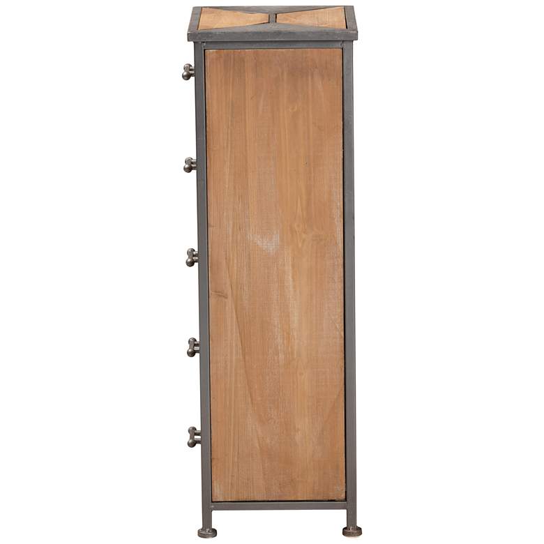 Image 6 Laurel 13 1/2" Wide Gray and Brown 5-Drawer Accent Cabinet more views