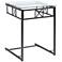 Laurel 18" Wide Clear Glass and Black Accent Table