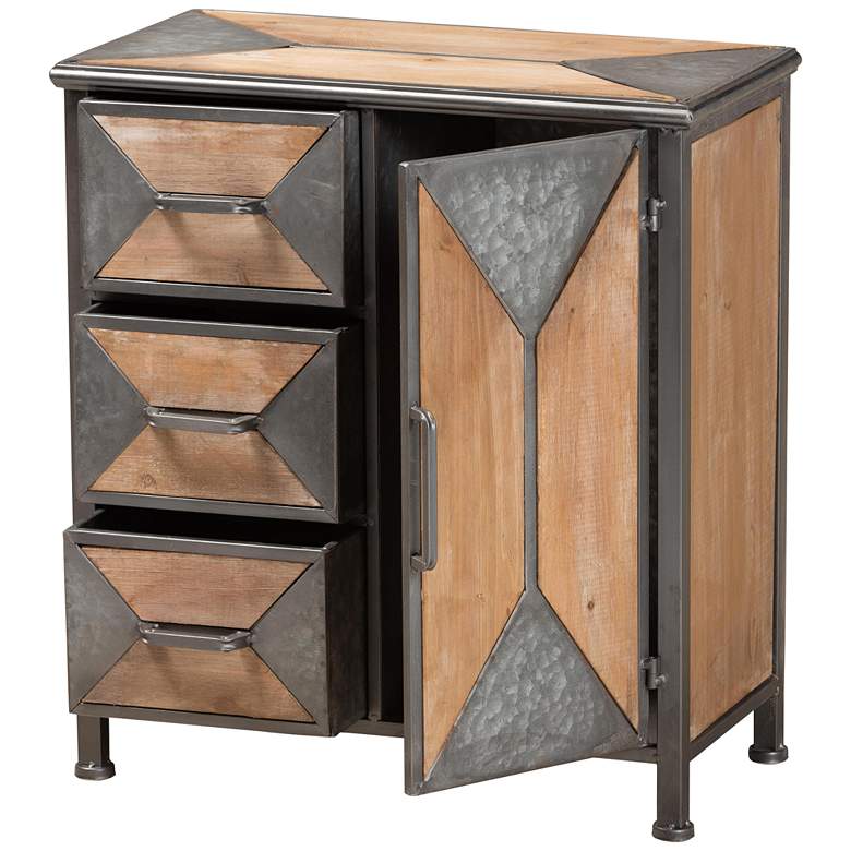 Image 6 Laurel 20 inch Wide Gray and Brown 3-Drawer Accent Cabinet more views