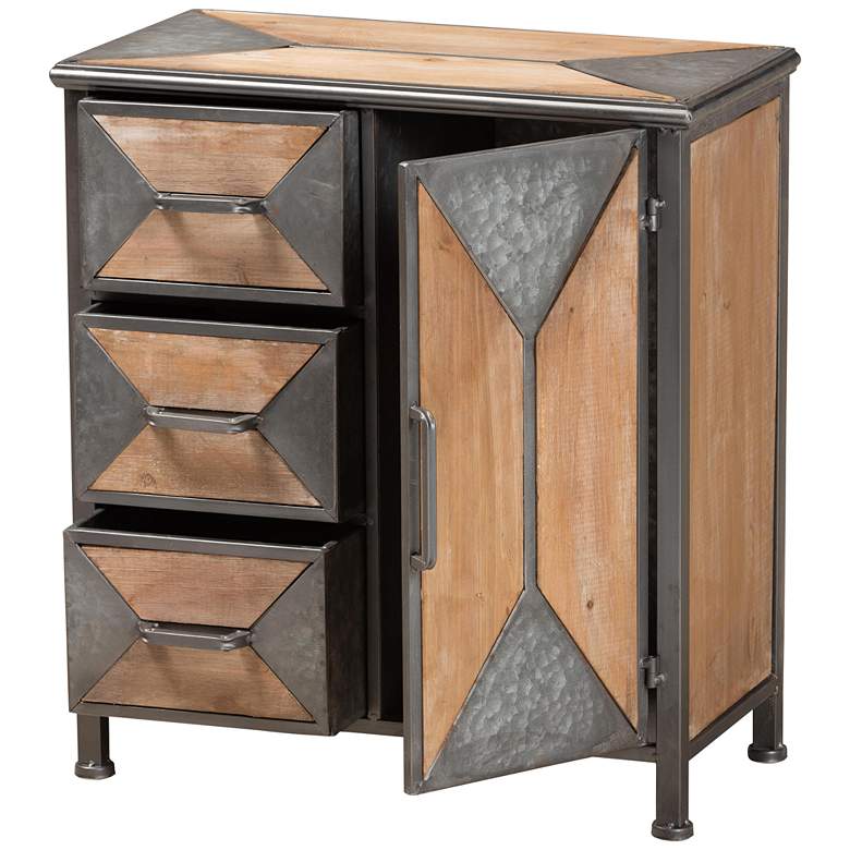 Image 6 Laurel 20" Wide Gray and Brown 3-Drawer Accent Cabinet more views