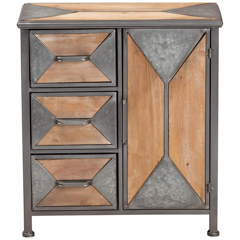 Image 7 Laurel 20 inch Wide Gray and Brown 3-Drawer Accent Cabinet more views