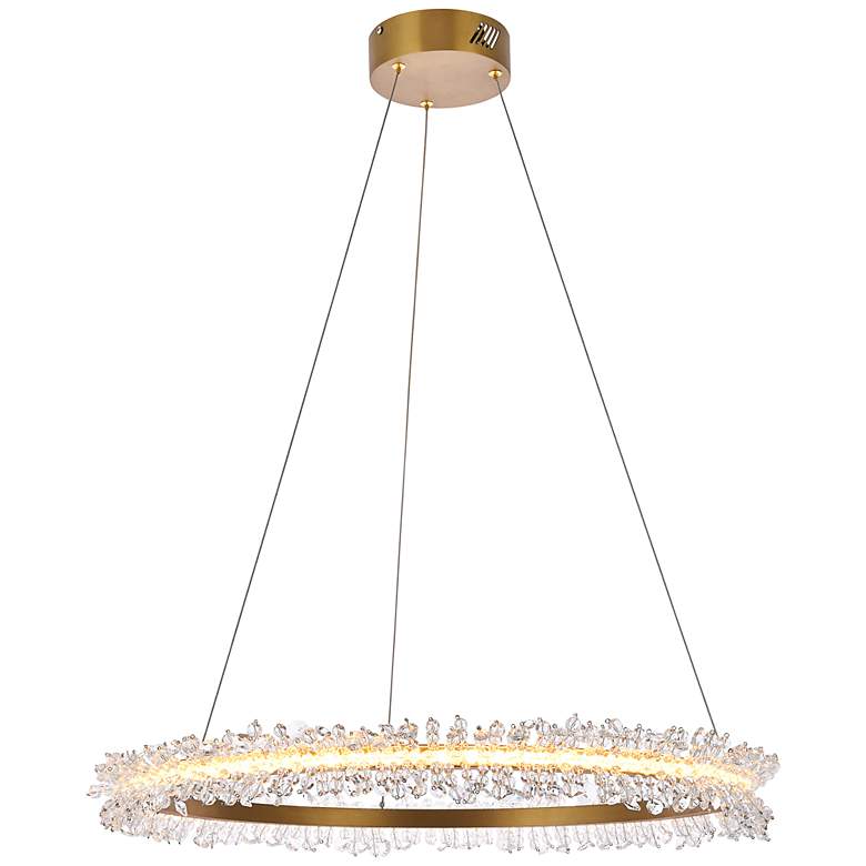Image 3 Laurel 26" Wide Gold Crystal LED Ring Pendant Light