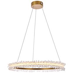 Laurel 26" Wide Gold Crystal LED Ring Pendant Light