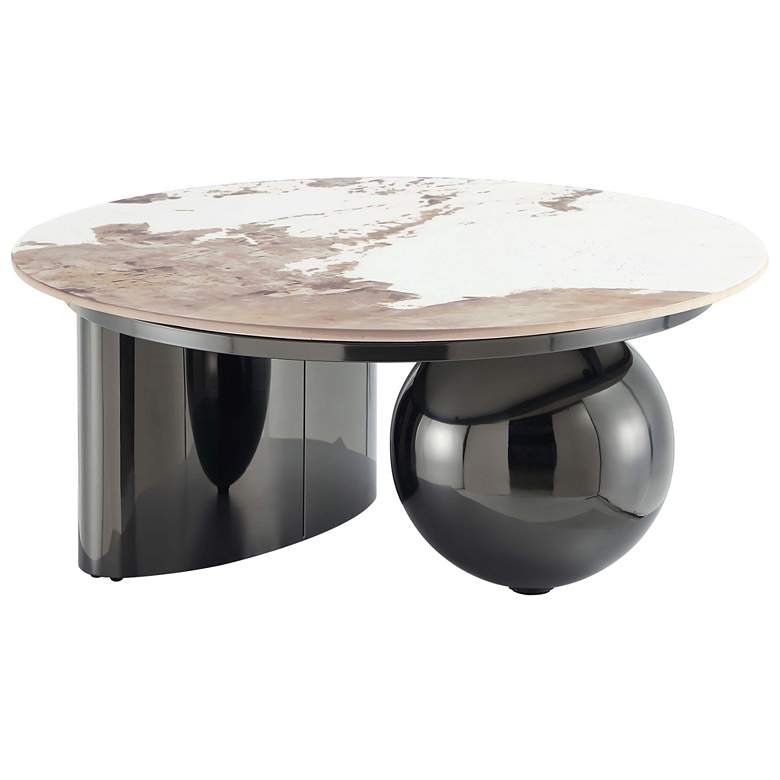 Image 1 Laurel 31 1/2" Wide Black Round Coffee Table