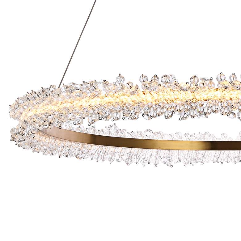 Image 4 Laurel 34" Wide Gold Crystal LED Ring Pendant Light more views