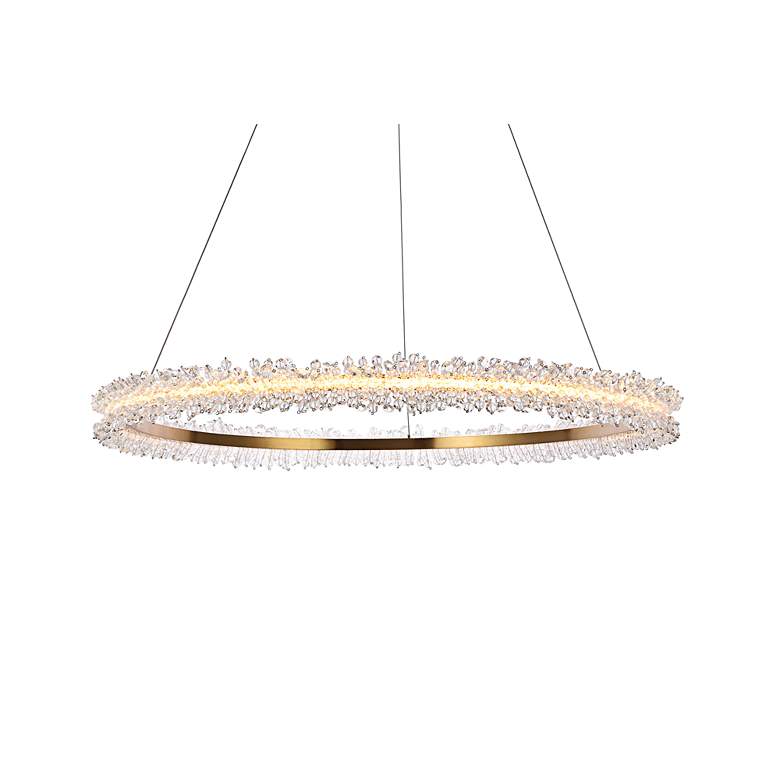Image 6 Laurel 34" Wide Gold Crystal LED Ring Pendant Light more views