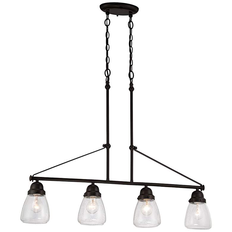 Image 1 Laurel 35 3/4" Wide Sudbury Bronze 4-Light Island Pendant