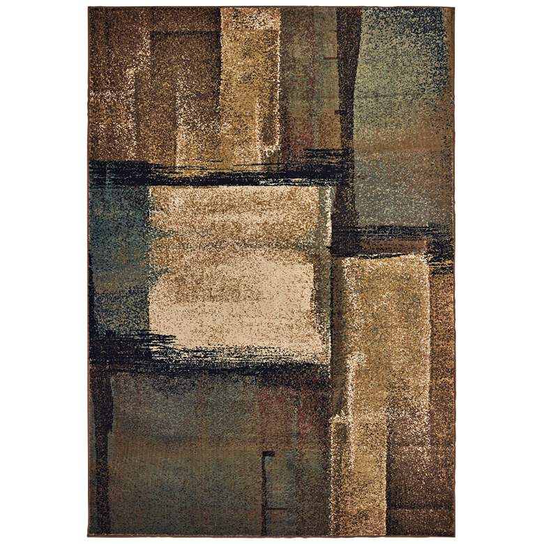 Image 2 Laurel 6241A 5&#39;3 inchx7&#39; Brown and Blue Geometric Area Rug