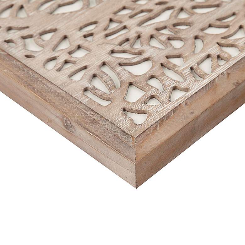 Image 4 Laurel Branches 36" High Natural Carved Wood Wall Art more views
