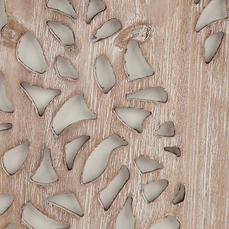 Image 5 Laurel Branches 36" High Natural Carved Wood Wall Art more views