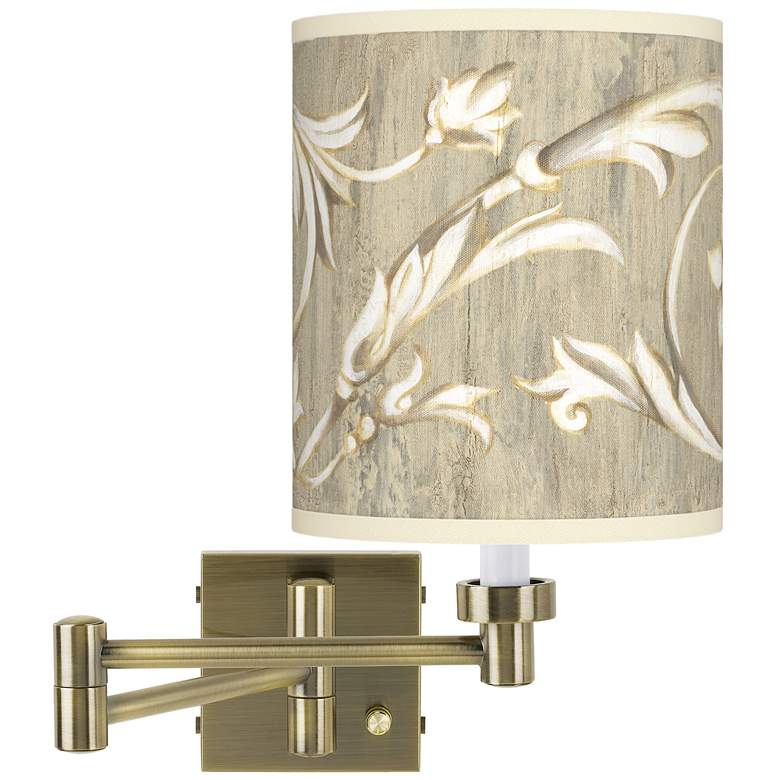 Image 1 Laurel Court Antique Brass Swing Arm Wall Lamp