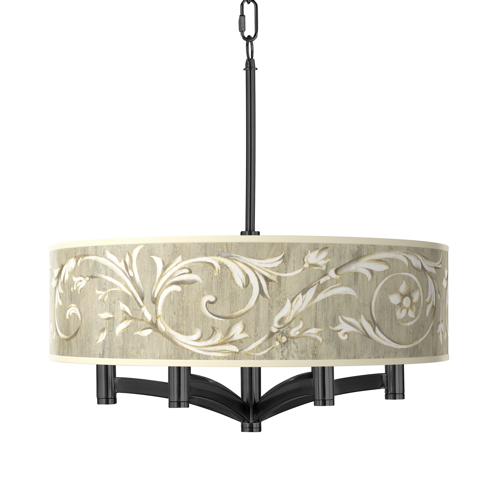 Image Laurel Court Ava 6-Light Black Pendant Chandelier