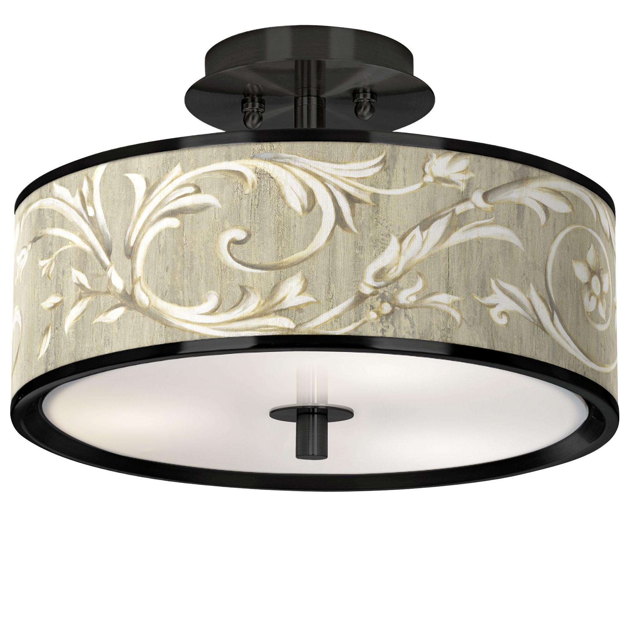 Image Laurel Court Black 14" Wide Ceiling Light