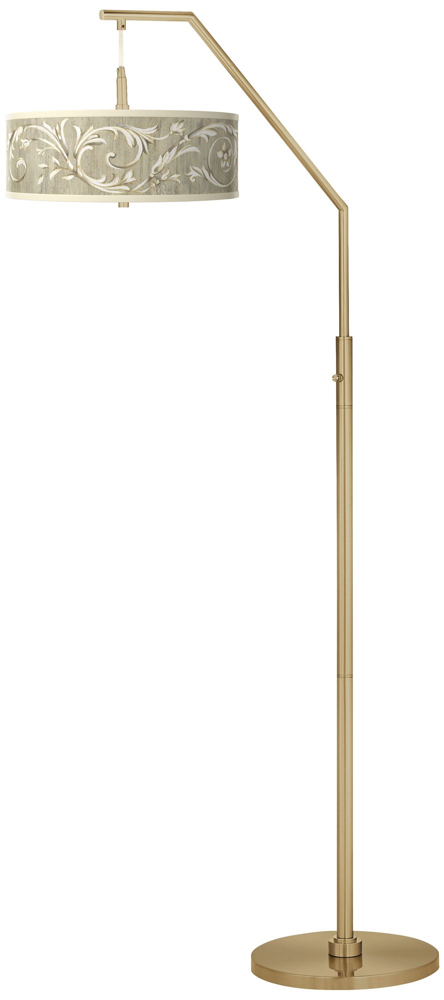 Laurel Court Giclee Warm Gold Arc Floor Lamp