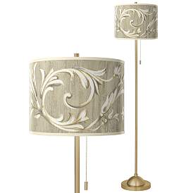 Image1 of Laurel Court Giclee Warm Gold Stick Floor Lamp