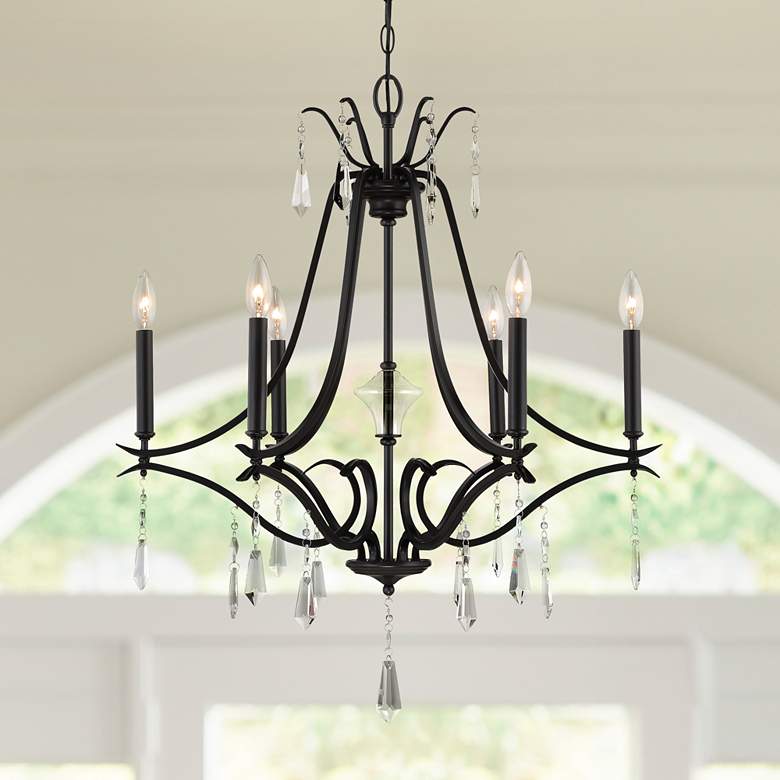 Image 1 Laurel Estate 26 3/4" Wide Coal 6-Light Chandelier