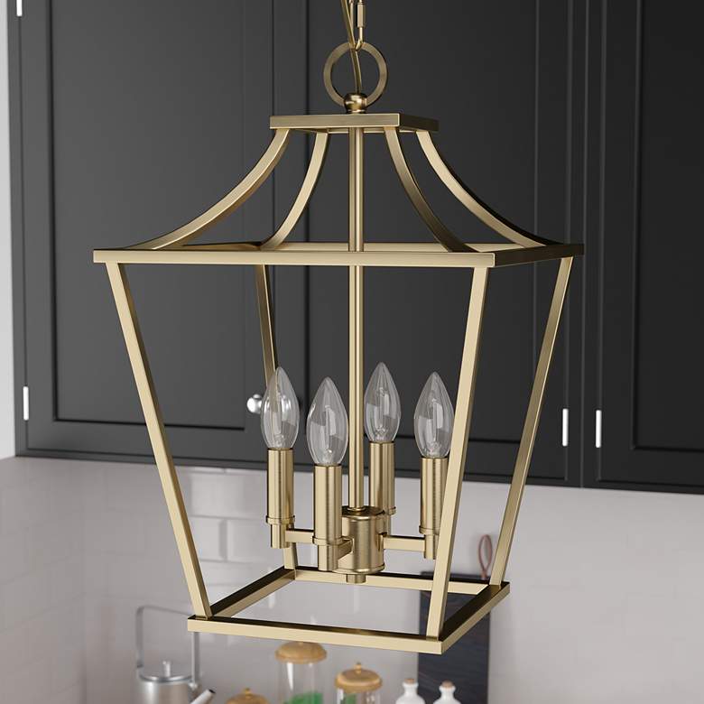 Image 1 Laurel Ridge 12"W Alturas Gold 4-Light Mini Lantern Pendant