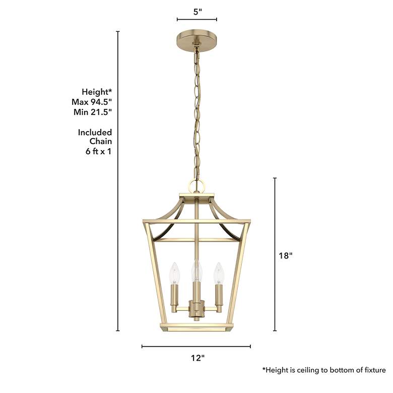 Image 4 Laurel Ridge 12"W Alturas Gold 4-Light Mini Lantern Pendant more views