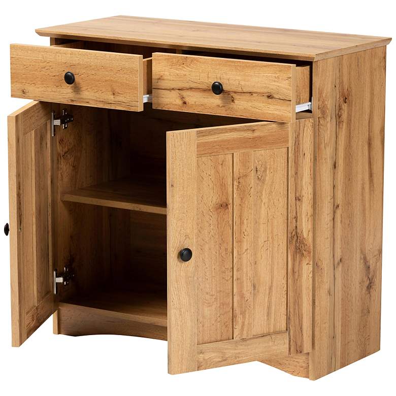 Image 4 Lauren 31 1/2" Wide Oak Brown 2-Door Buffet Kitchen Cabinet more views